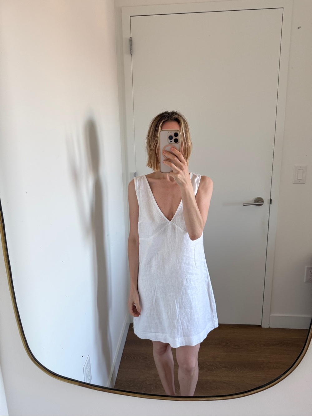 Madewell V-Neck Linen Mini Dress
